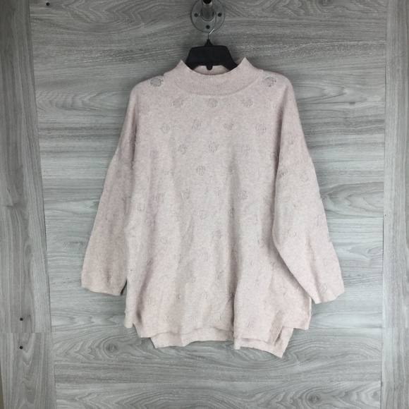 7seasons Sweaters - 7Seasons Cotton Cashmere Blend Fringe Dot Sweater